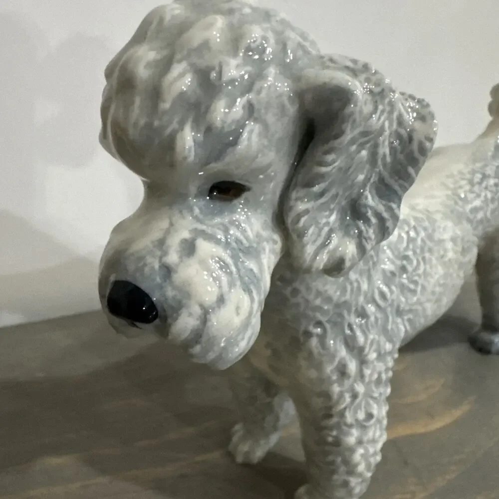 Excellent KERAMOS Wien Vienna Austria Blue STANDARD POODLE Dog Figurine Rare